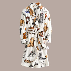 New Vera Bradley A CATS LIFE Fleece Robe 2X/3X White